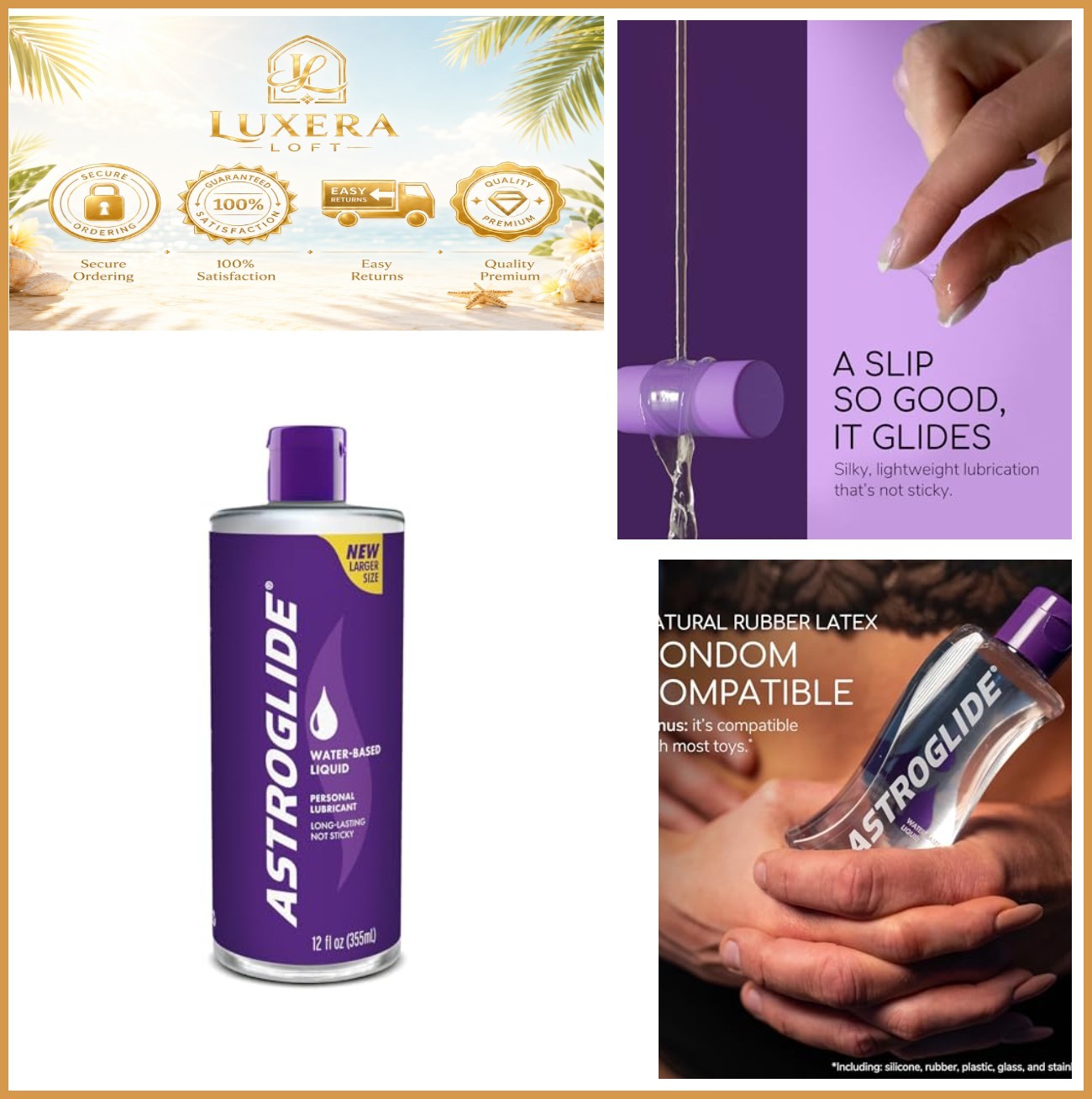 Water-Based Personal Lubricant 12oz Unscented Toy Safe Condom Compatible Vegan