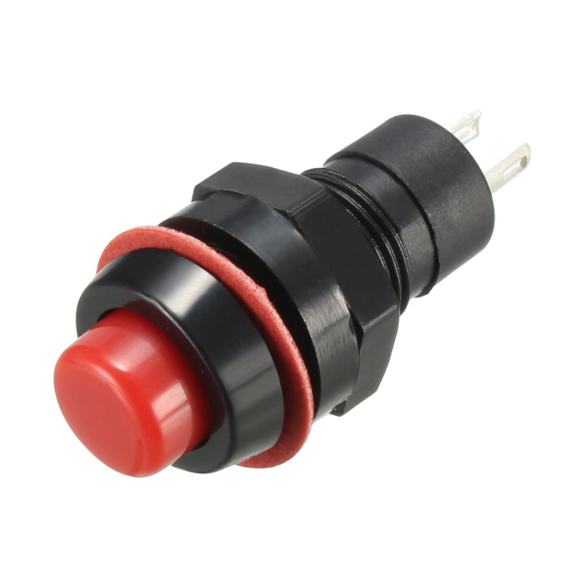 10 Pack 10mm Mounting Hole Red Latching Push Button Switch SPST NO