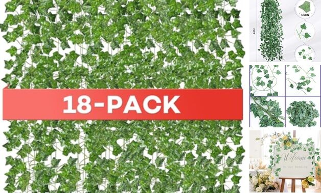 Pack 126 Feet Vines,Ivy,Ivy Garland,Fake Ivy,Fake Leaves,Ivy 18