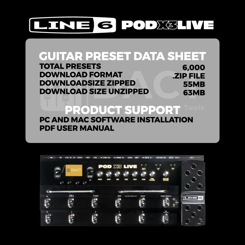 Line 6 POD X3 Live Multi-FX Presets Library (6,000 Presets) - Instant Access