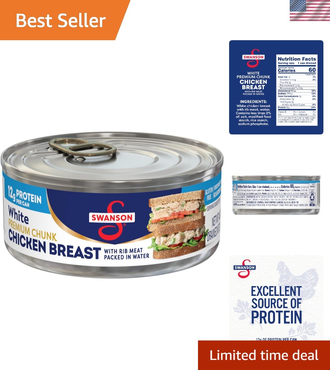 Swanson White  Chunk Canned Chicken Breast - 4.5 Oz, Gluten Free Delight