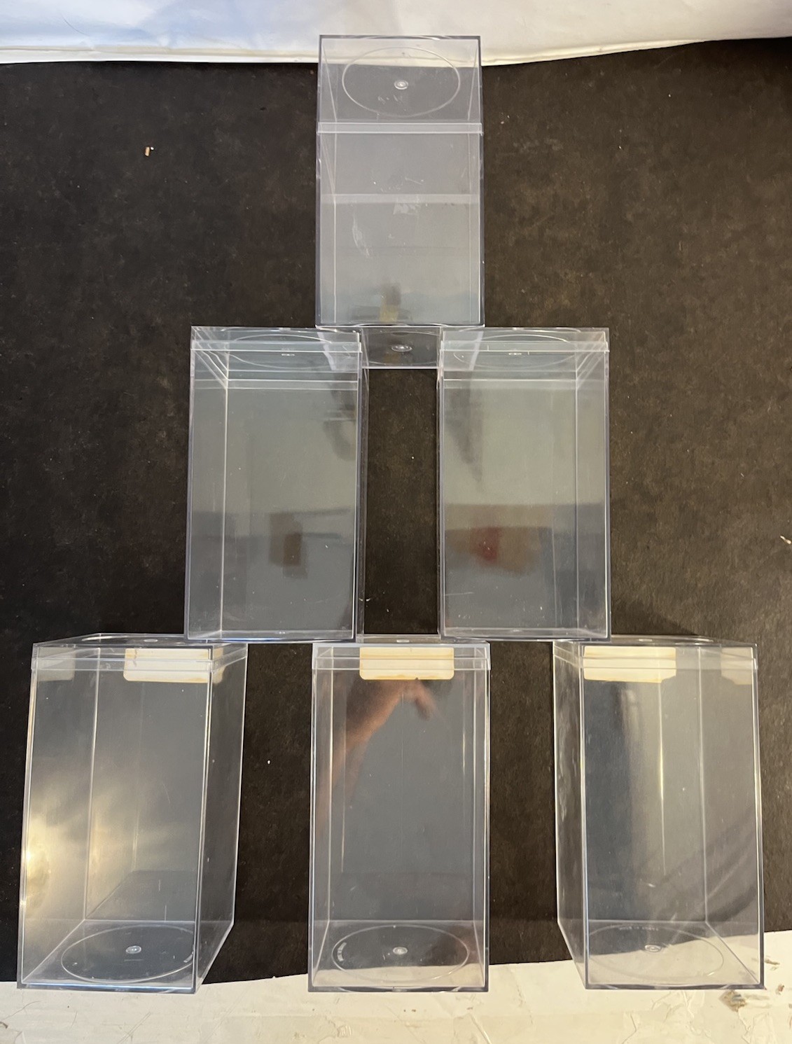 6 Vtg Clear Acryllic Display Cases Beanie Baby Cars Action Figures  7-1/4”x4”x4”