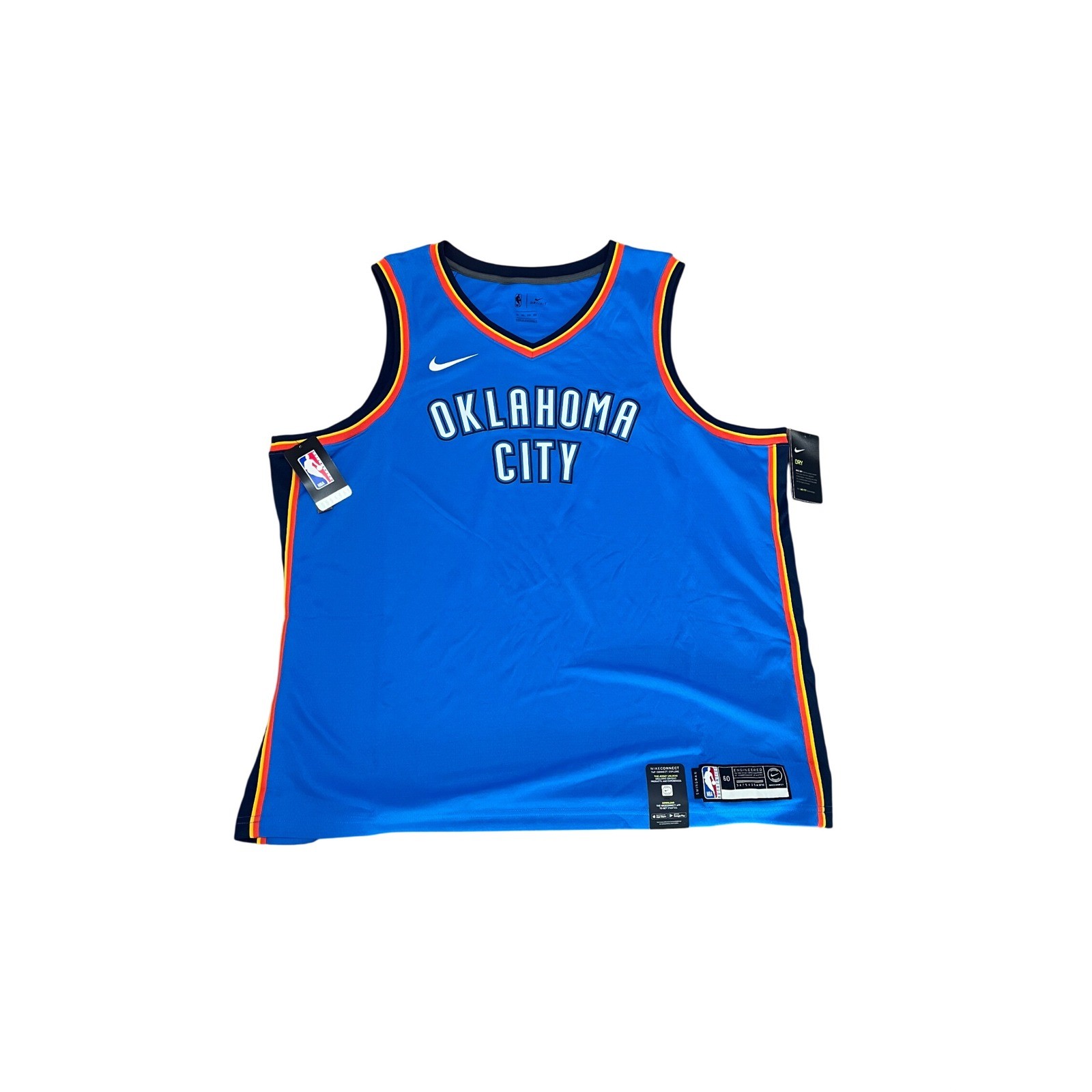 Nike Oklahoma City Thunder NBA Basketball Jersey Blue Men's Size 60 Dri-FIT 3XL