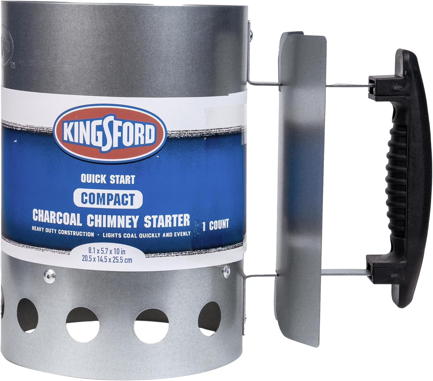 Compact Charcoal Chimney Starter for Grills and Bbqs, Dimensions 8.1 X 5.7 X 10