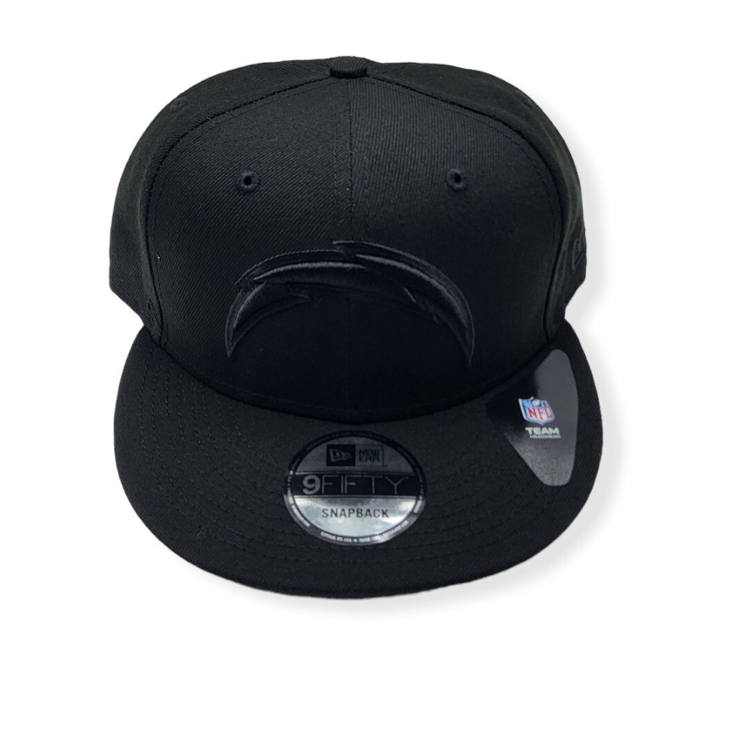 New Era Los Angeles Chargers 9Fifty Black/Black Logo Adjustable Snapback Hat Cap
