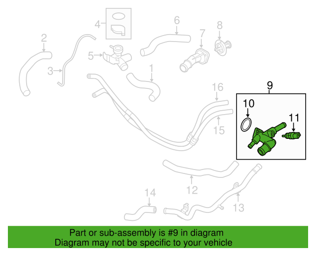 ⭐GENUINE⭐ Water Outlet w/ Sensor for 2011-2021 Hyundai Kia 25600-2E000