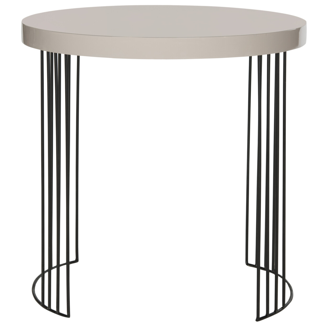 SAFAVIEH Kelly Mid-Century Scandinavian Lacquer Side Table | Taupe / Black |