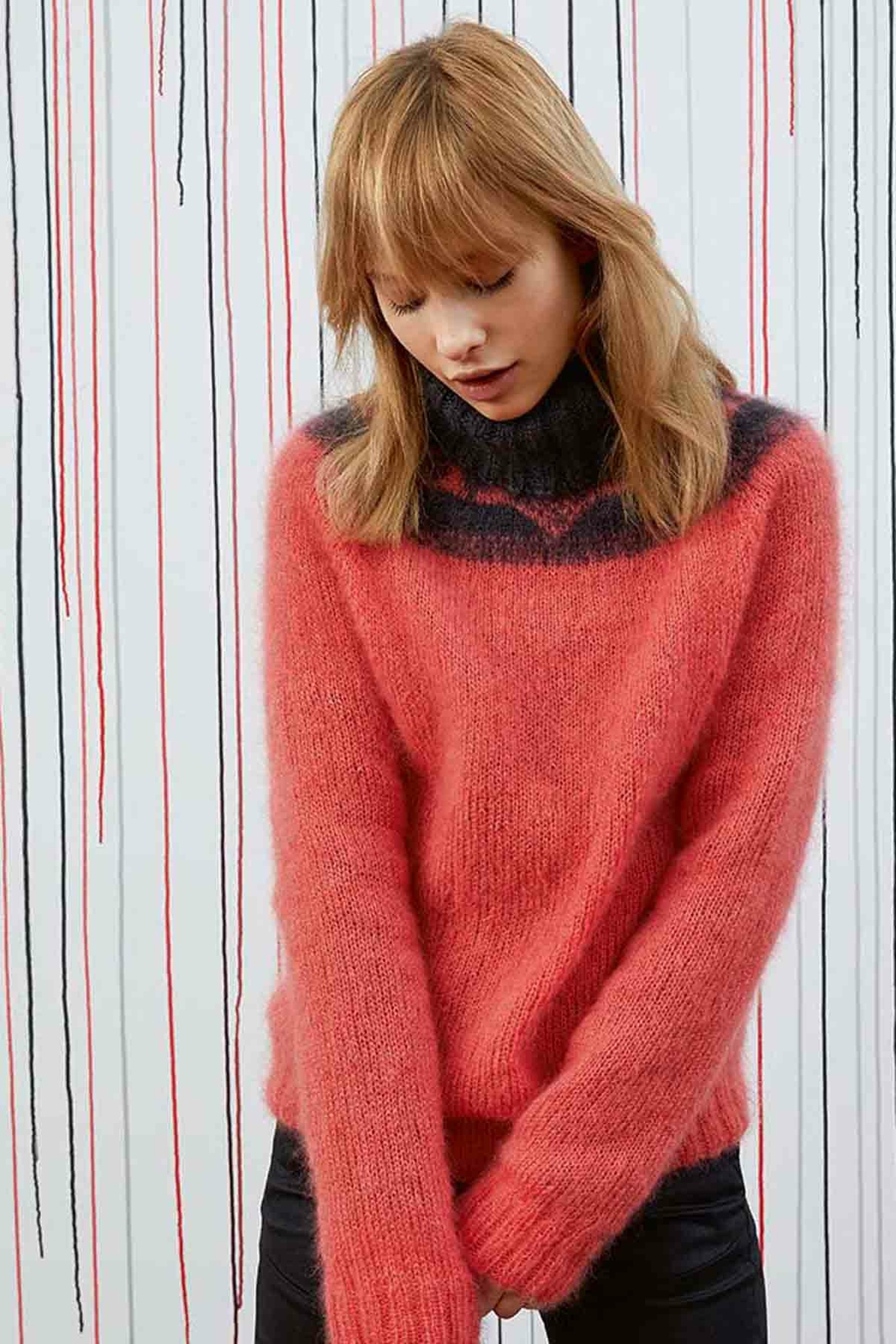 Pullover - Lang Yarns Mohair Luxe - Model Package Knitting Package With A