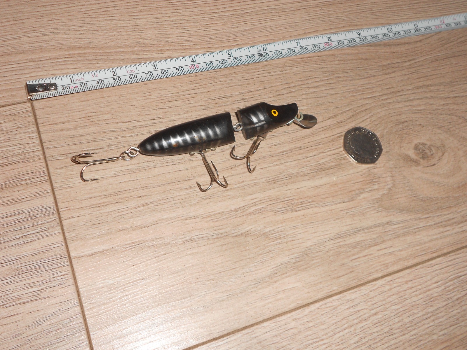 Fishing Lure-Vintage Jointed Runt (Heddon Vamp Style) Old Pike Fishing Lure