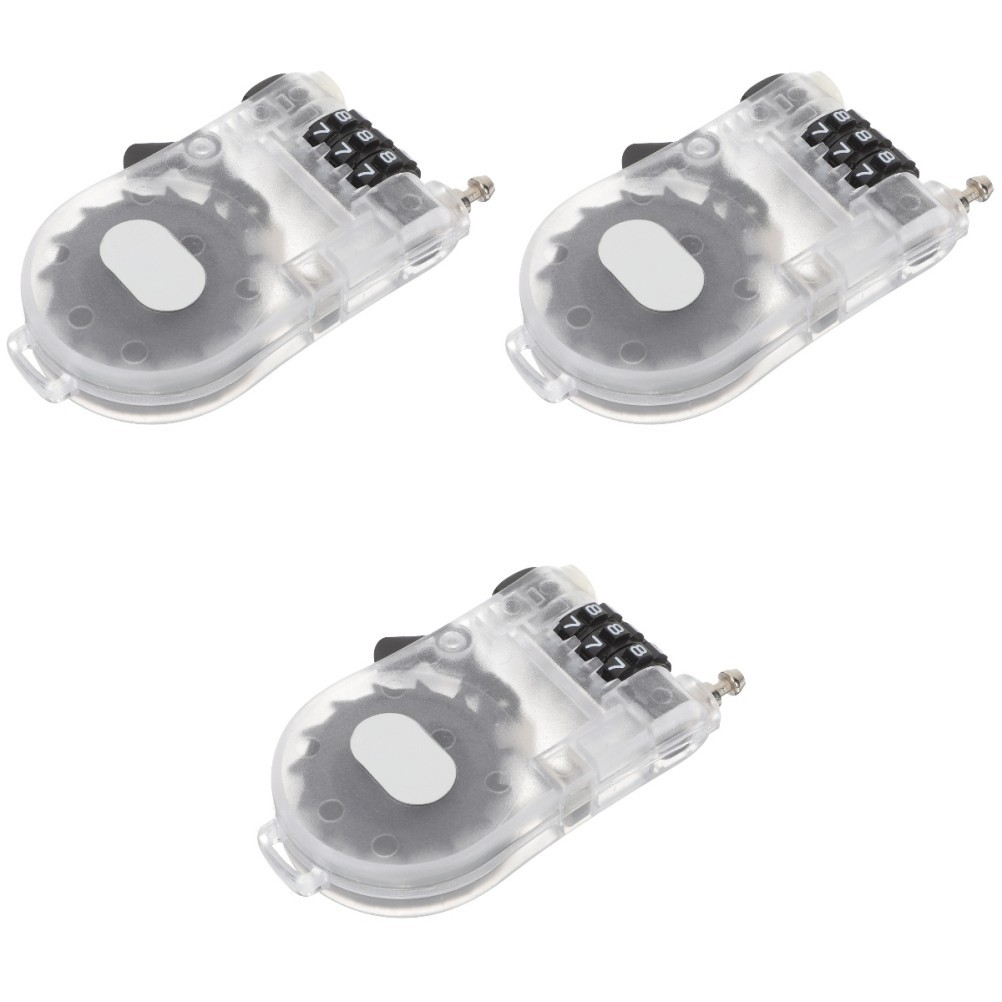 3 Pack Anti Theft Handlebar Lock Combination for Snowboard Ski Cable