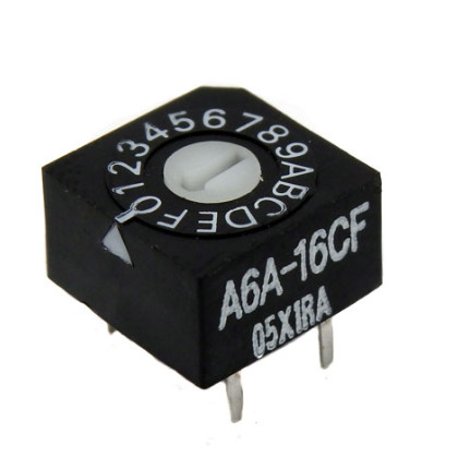 Omron Electronics A6A-16CF Flat 2.54mm Sealed Rotary DIP Switch