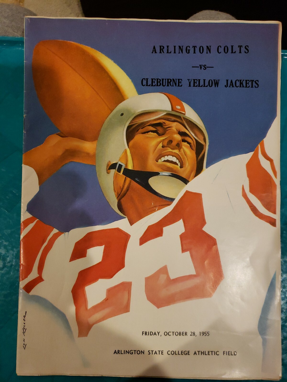 1955 Arlington Colts Vs Cleburne Yellow Jackets Football Program,Texas...