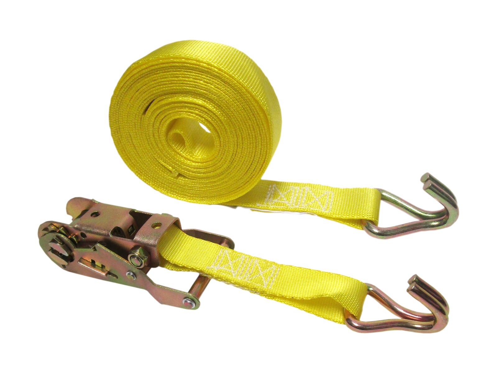 8 Pack 1" x 15 FT Ratchet Tie Down Strap with Finger J Hook Cargo Control