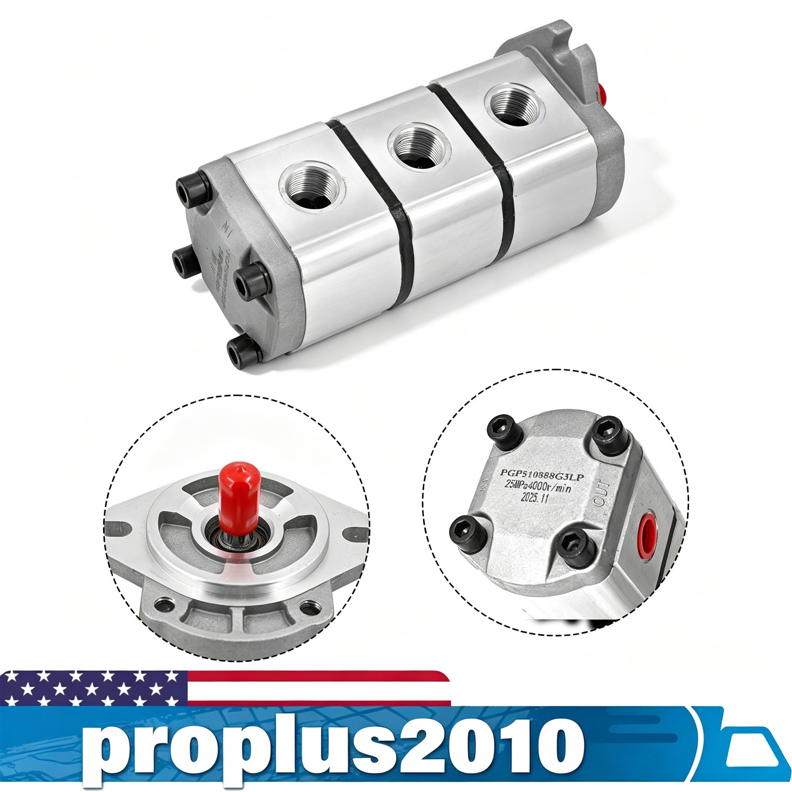 For AGT Triple Hydraulic Pump Pgp510888g3lp Mini Skid Steer Hydraulic Gear Pump