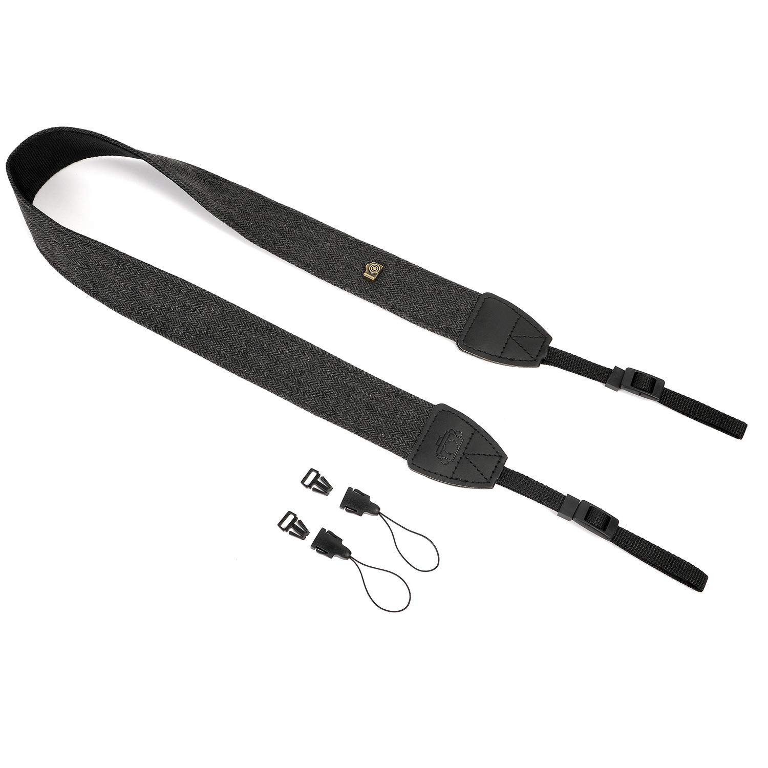 WANBY Camera Canvas Neck Shoulder Strap with Quick Black, Black