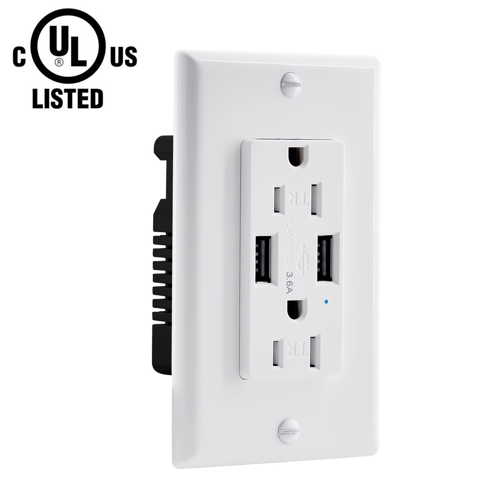 3.6 Amp USB Charger Wall Outlet 15 Amp TR Receptacles for iPhone SE/11/XS/XR/X/8