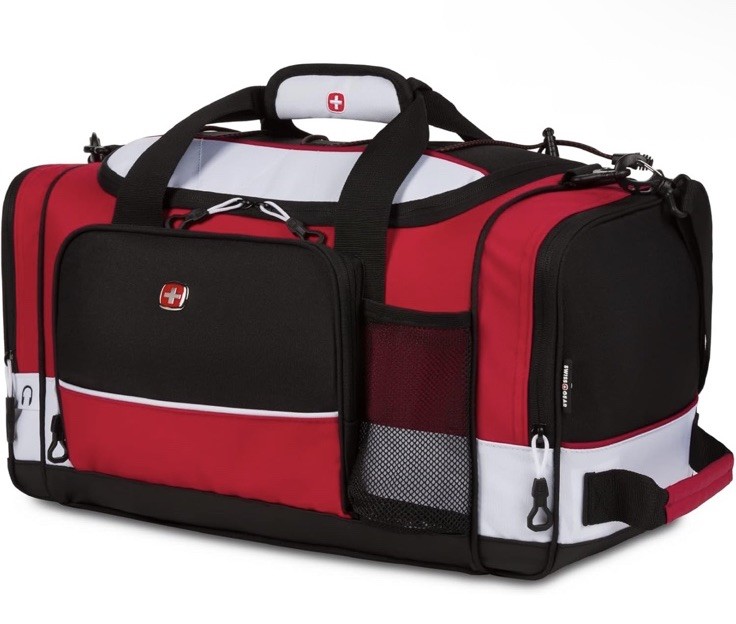 SwissGear Apex Duffle Bag for Travel and Gym with Bungee-Cord 20-Inch, Red