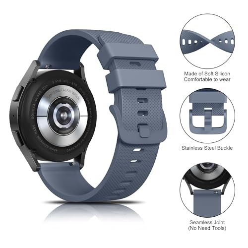 Vanjua Watch Bands Quick Release Replacement 22mm Black+NavyBlue+BlueGrey+Grey