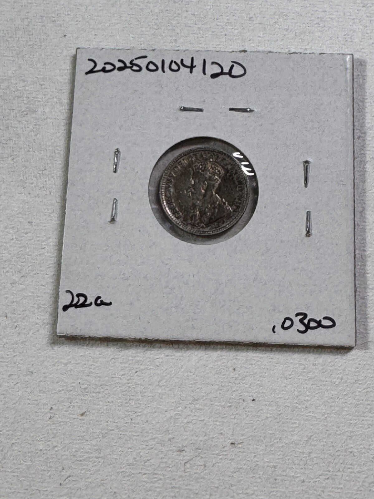 1920 Canada 5 Cents Small Silver Coin Cleaned