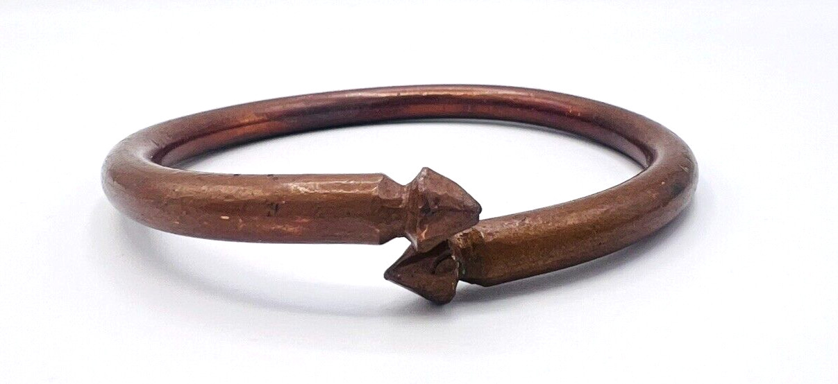 Handcrafted Brutalist Shabby Chic Copper Bangle Bracelet