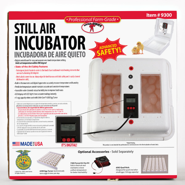 Little Giant Still Air 9500/9300 Digital Egg Incubator 41 Egg Chick LCD Hatcher