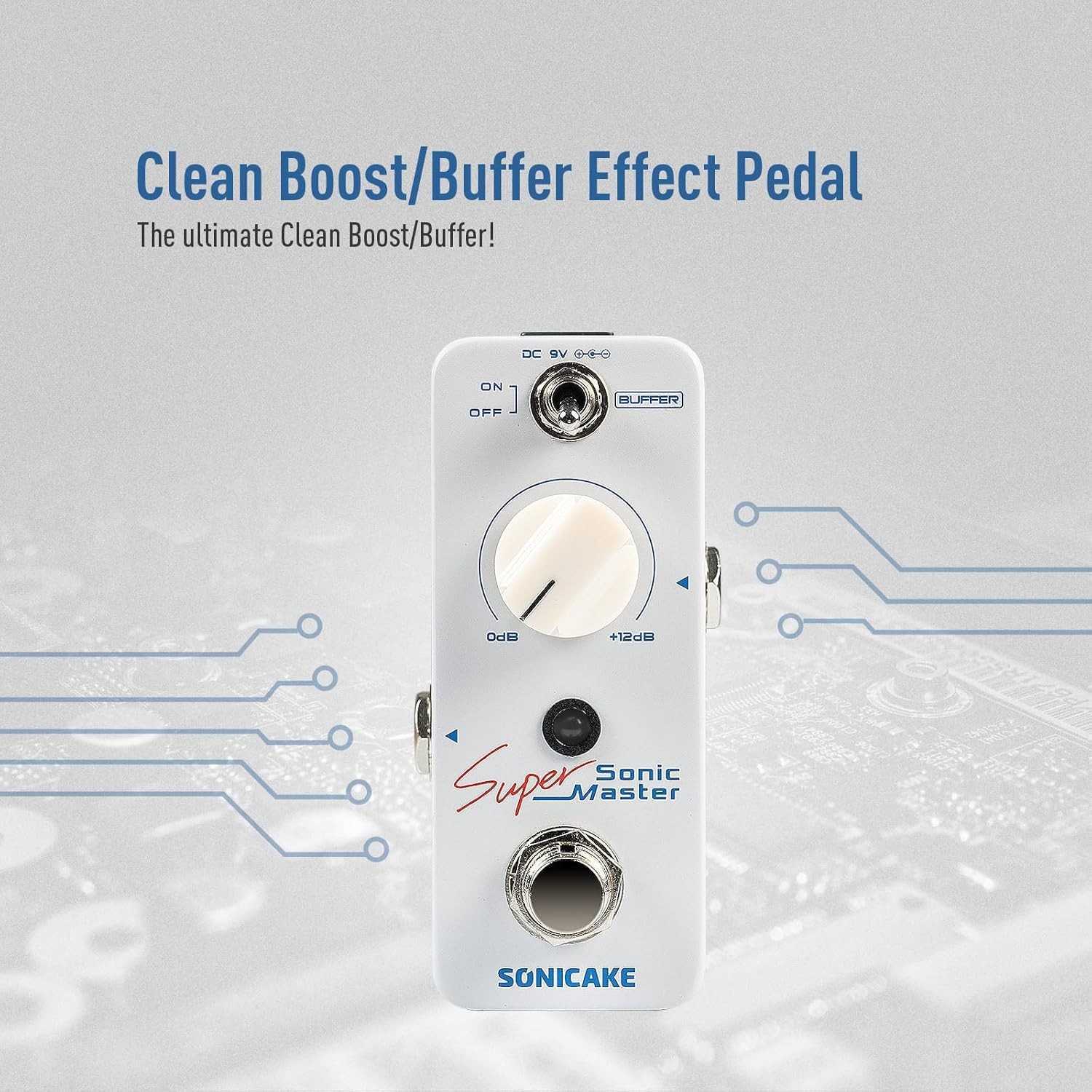 Compact Sonic Super Master Guitar Boost Pedal - Buffer Function & Analog Signal