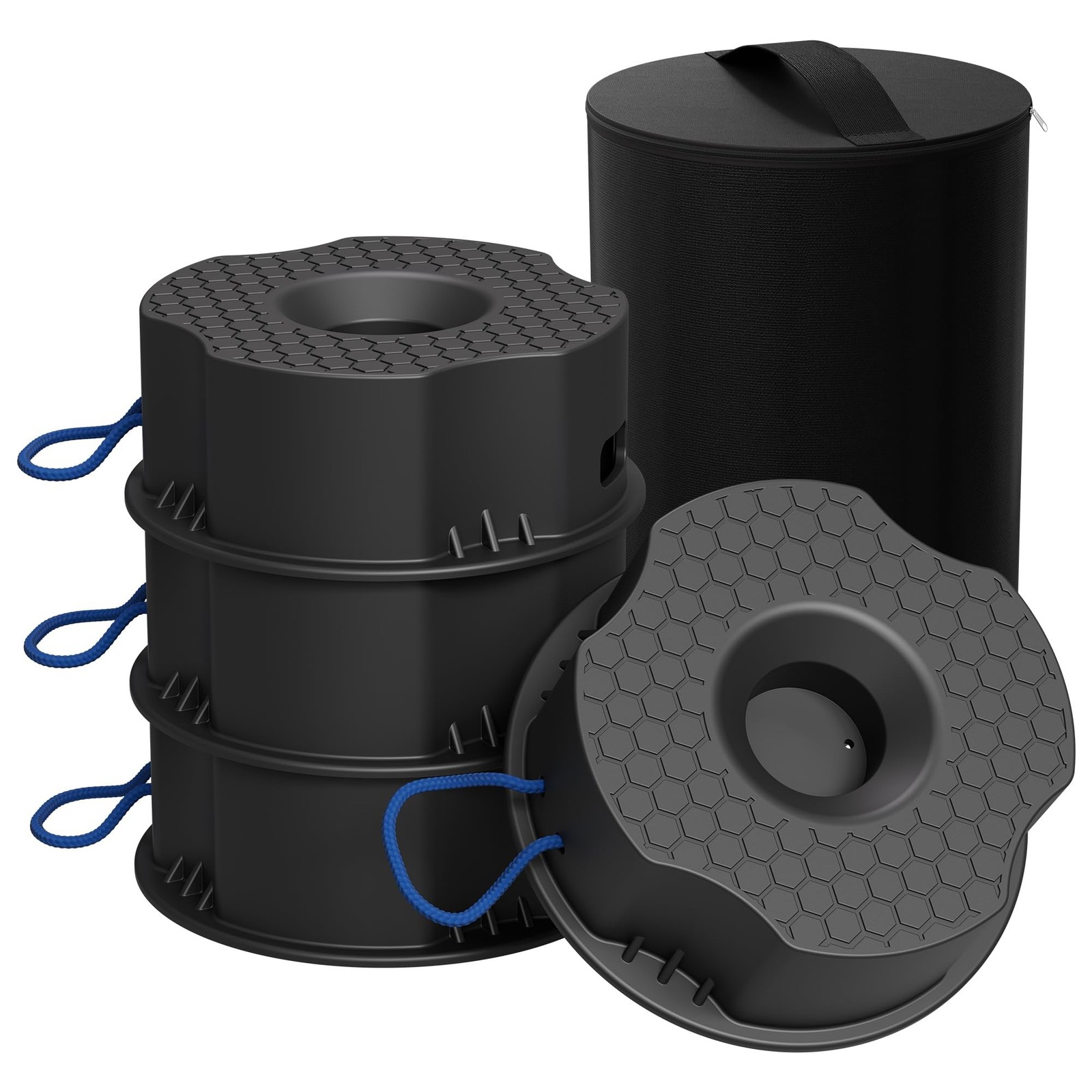 4-Pack Trailer Jack Blocks, 4.3" High 12,000 lbs Capacity, Heavy Duty RV Stab...