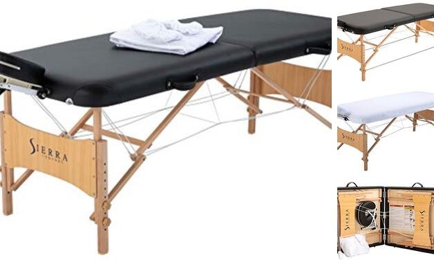 Sierra Comfort All Inclusive Portable Massage Table, Black