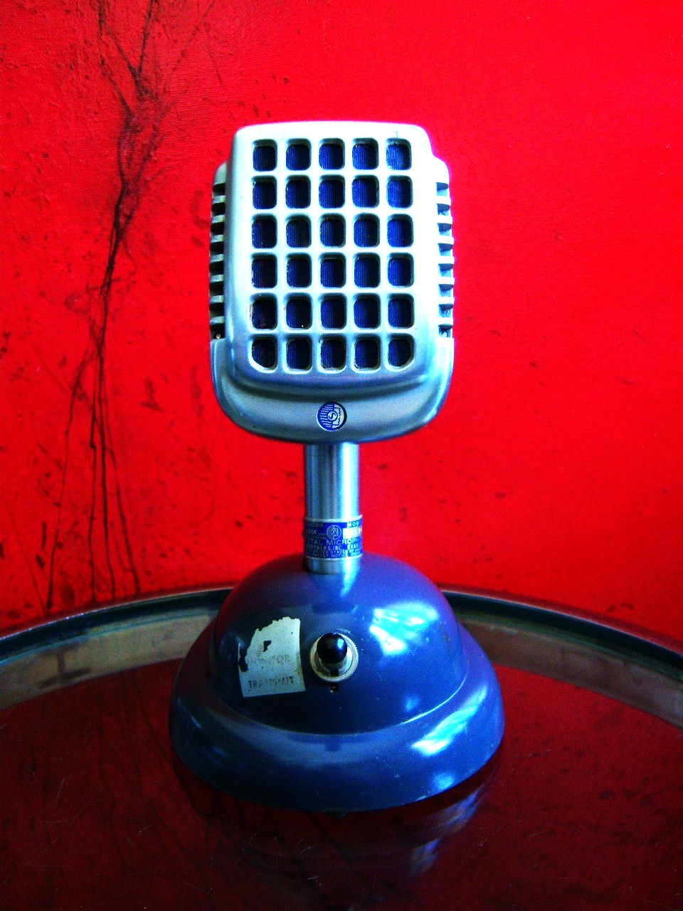 Vintage 1950's Shure 737A crystal super cardioid microphone w S-36 desk stand #7
