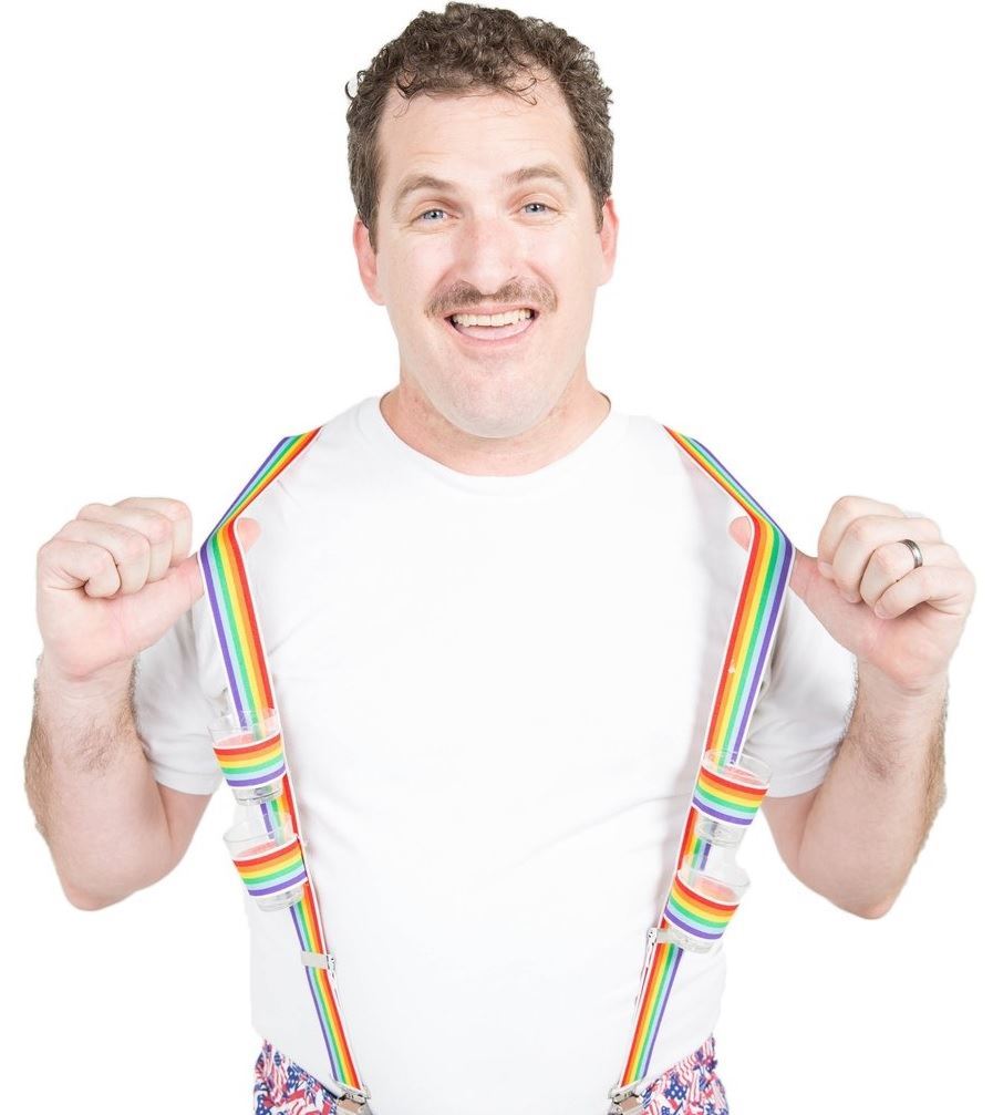 Mullet on the Go - Rainbow Shot Glass Party Spenders Party Gift Men's Suspenders