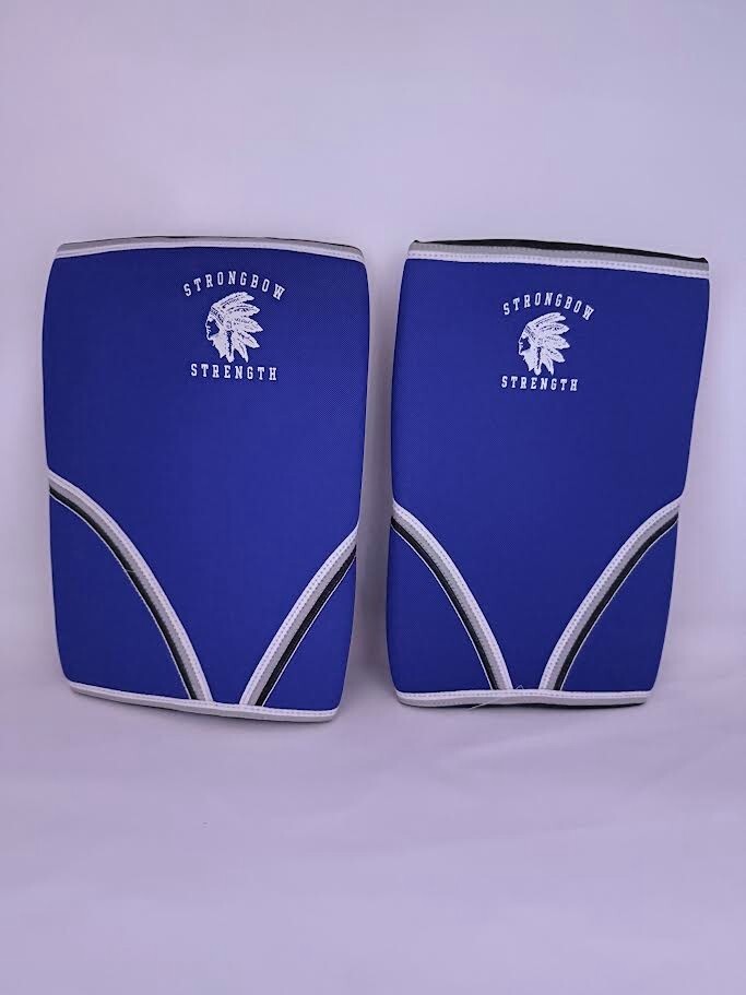 Competition knee sleeves weightlifting, blue, size large