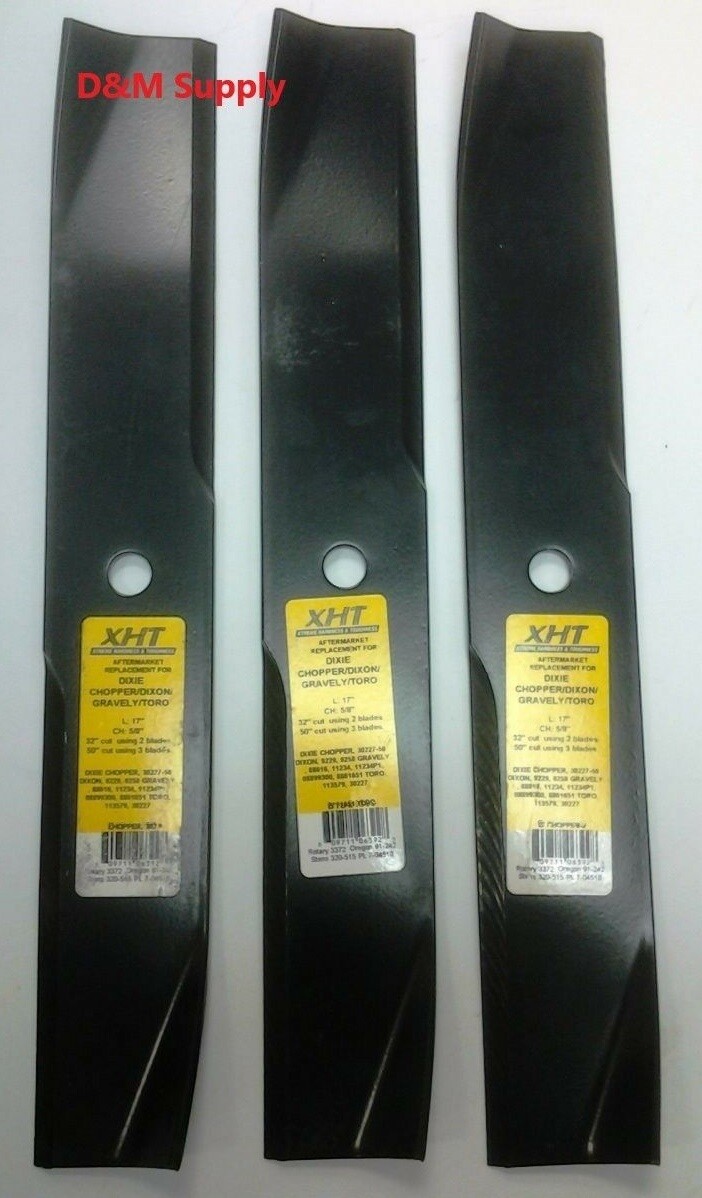 3-52" Lawn Mower blades to fit Simplicity 1756152AYP 1756152SYP 5101756S