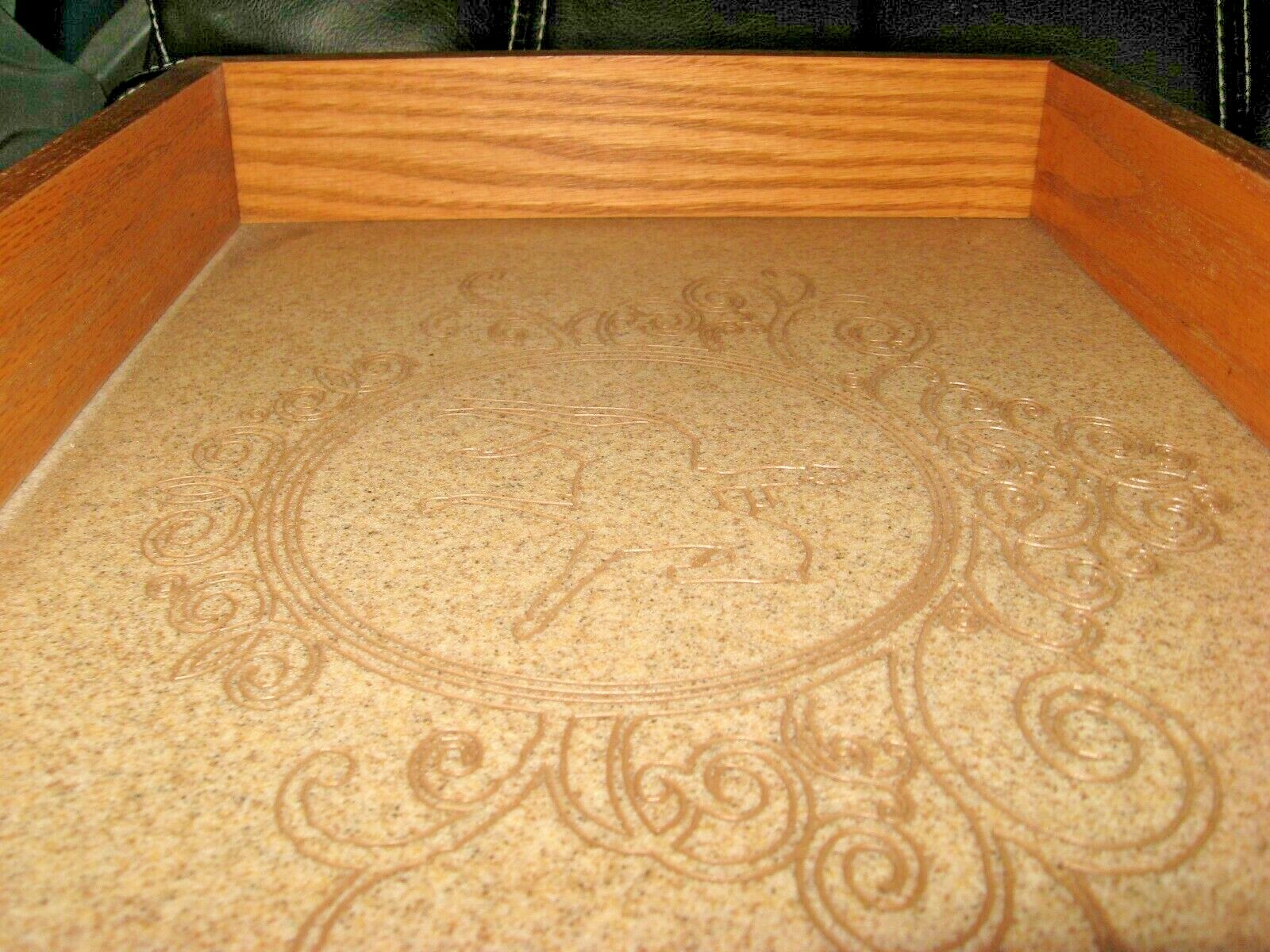 Wood & Corian Equestrian HORSE Tray or Wall Decor Dressage 17"x12" Etched Design