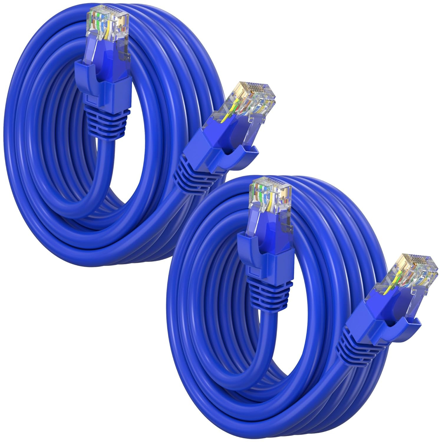 Cat 6 Ethernet Cable 15 Ft (2-Pack) - High-Speed LAN Cable, Internet Cable, Patc