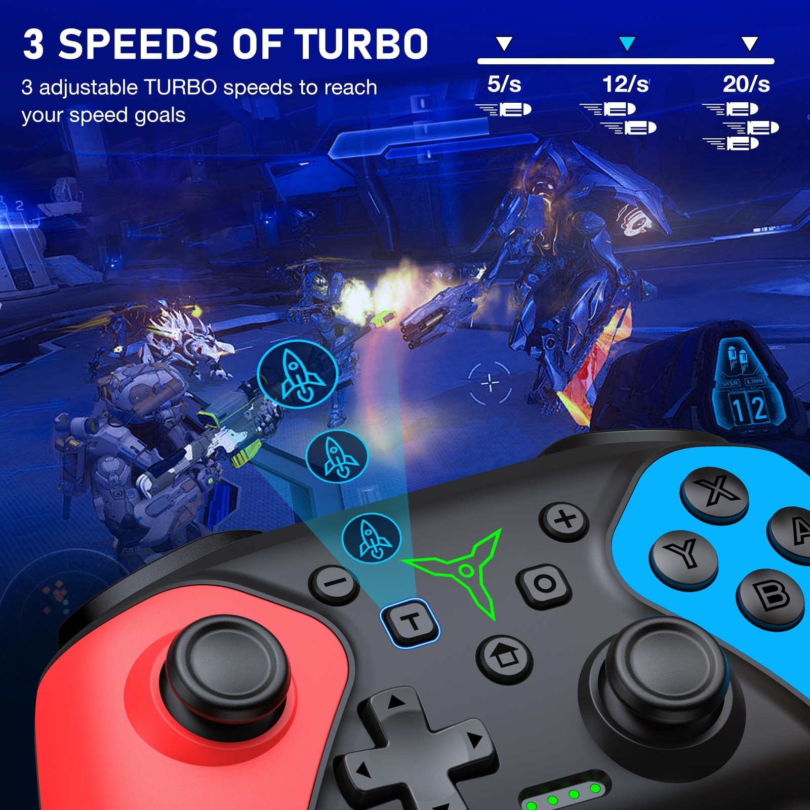 2Pcs Wireless Switch Controller for Nintendo Switch/Switch 2/Lite/OLED Controlle