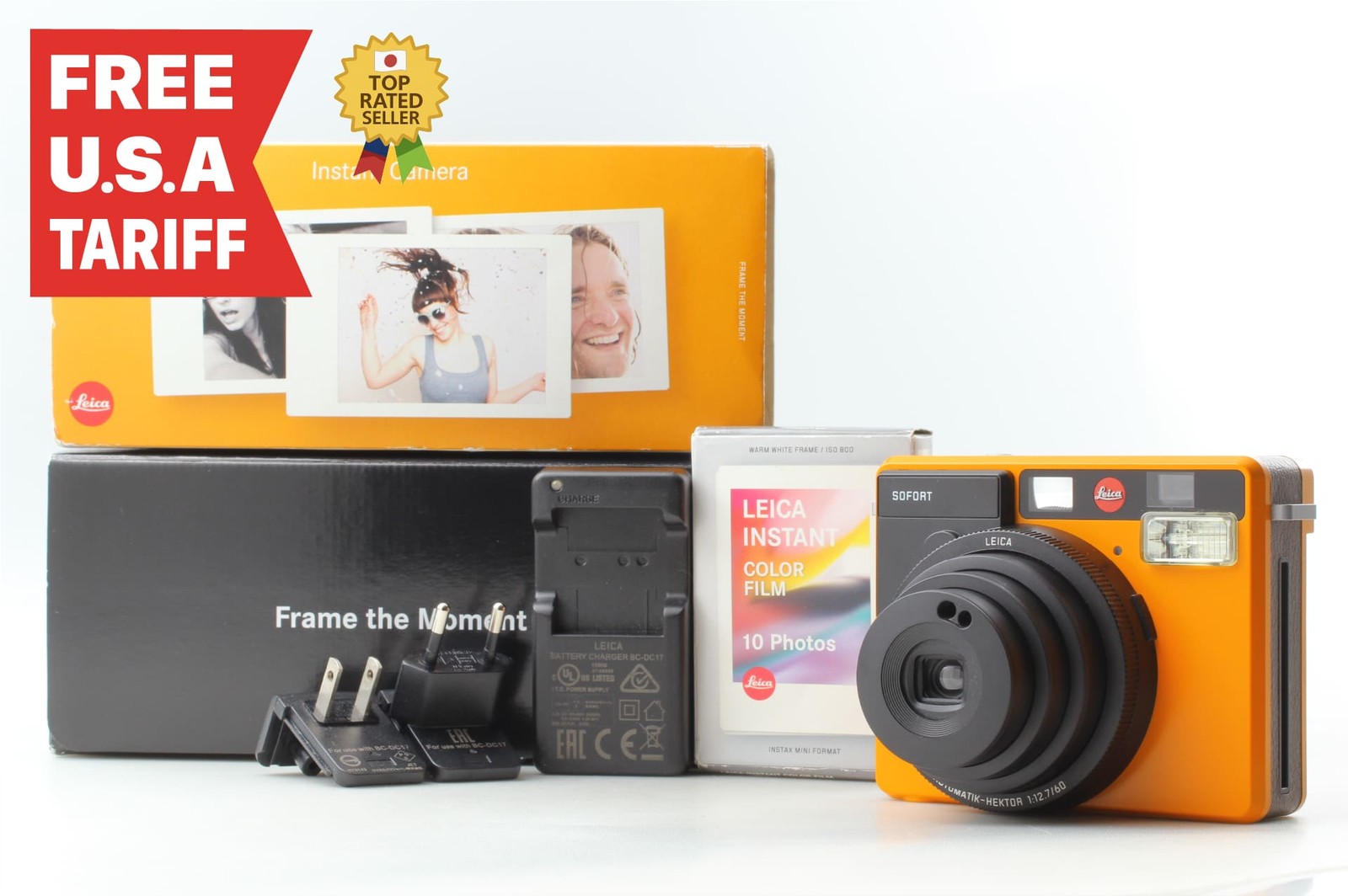 Film × 10 [TOP MINT] Leica Sofort Orange Instant 19102 Film Camera From Japan