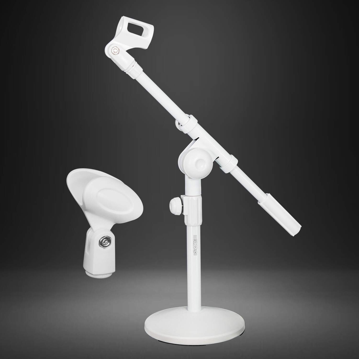5Core Mic Stand Height Adjustable Short Desktop Stands w/ Telescopic Boom Arm