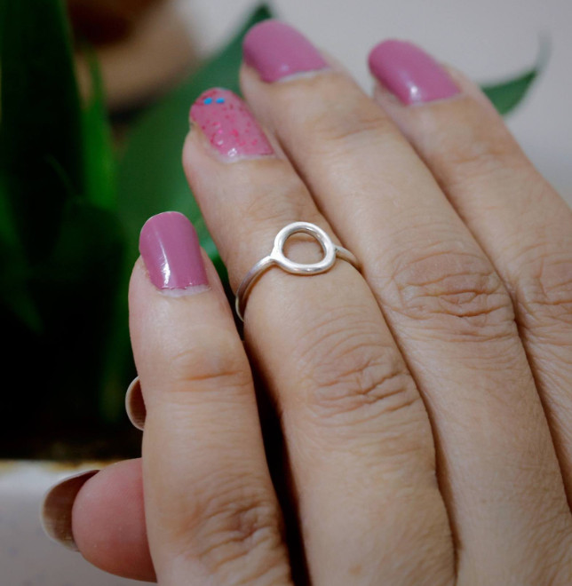 Women's Daily Wear Jewelry Solid Metal Simple Circle Style Toe Ring 925 Silver