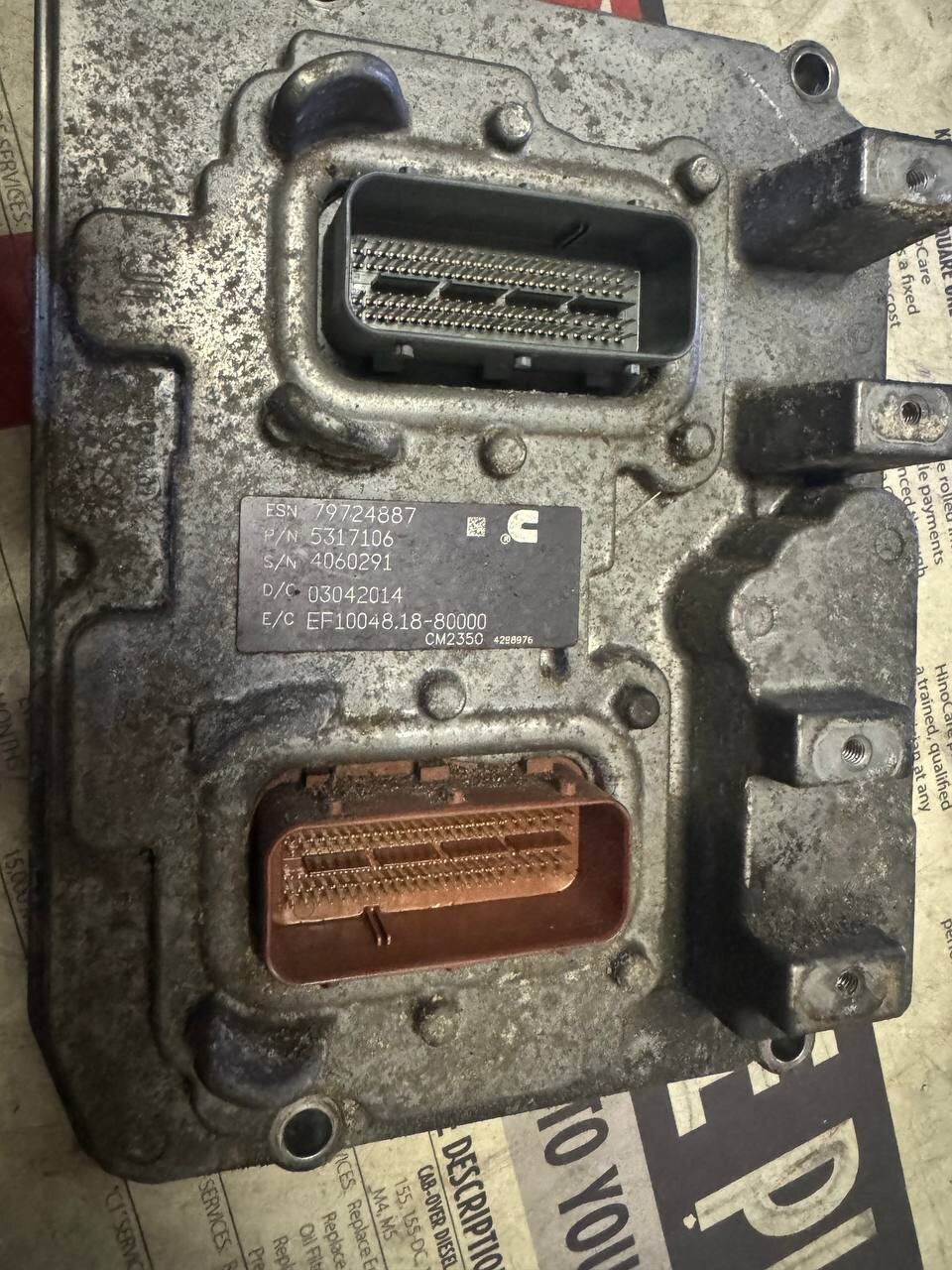 CUMMINS ISX15 ECM 5317106 ELECTRONIC CONTROL MODULE