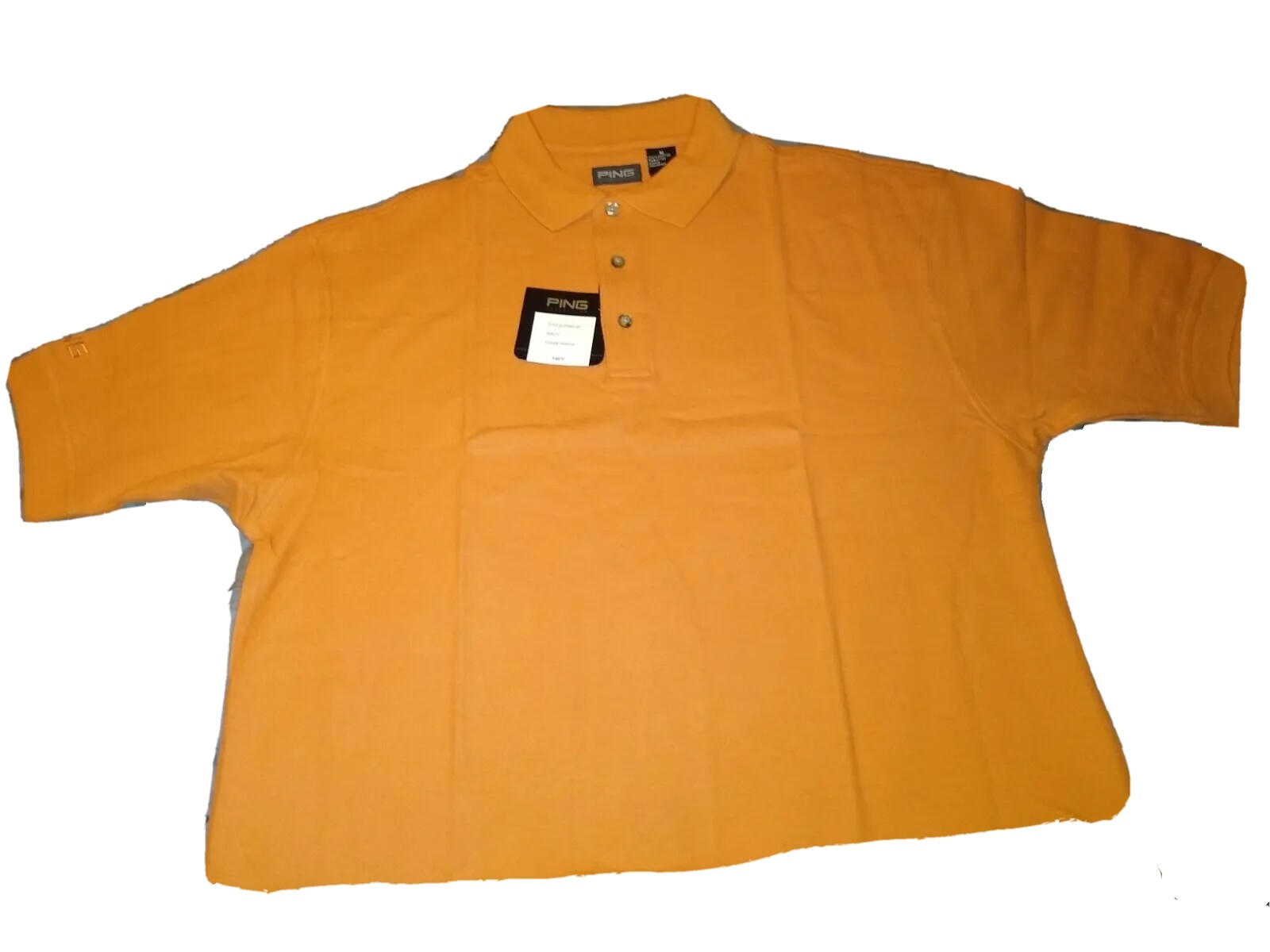 Ping Collection Mens M Golf Polo Papaya Color Short Sleeve Shirt Cotton NWT