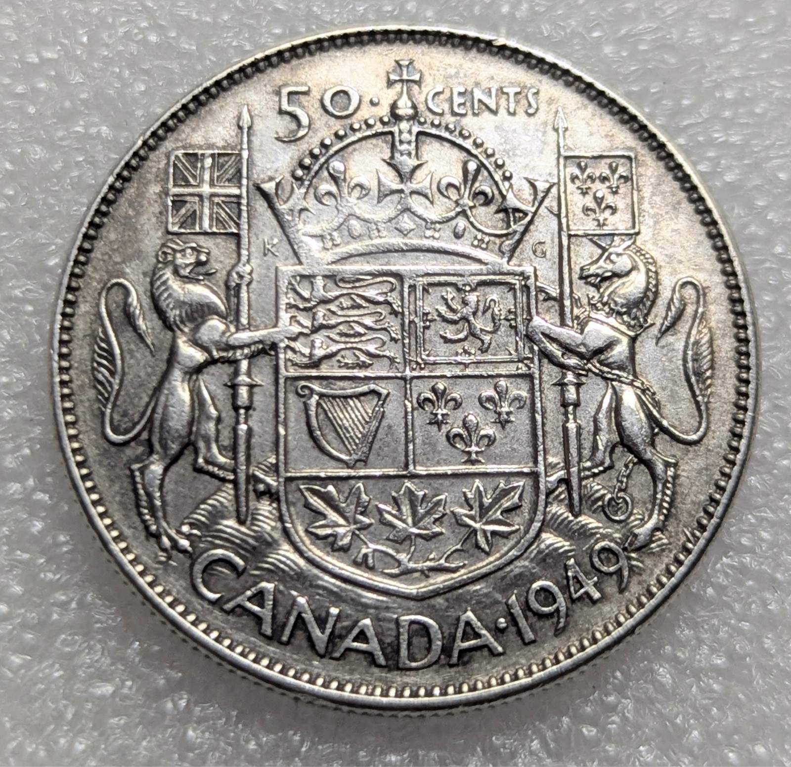 1949 50 Cents Canada 80% Silver King George VI #121
