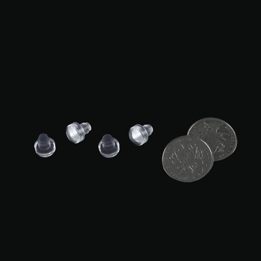 24pcs 6mm Soft Clear Flat Stem Bumpers Glide, Patio Outdoor Furniture Table Top