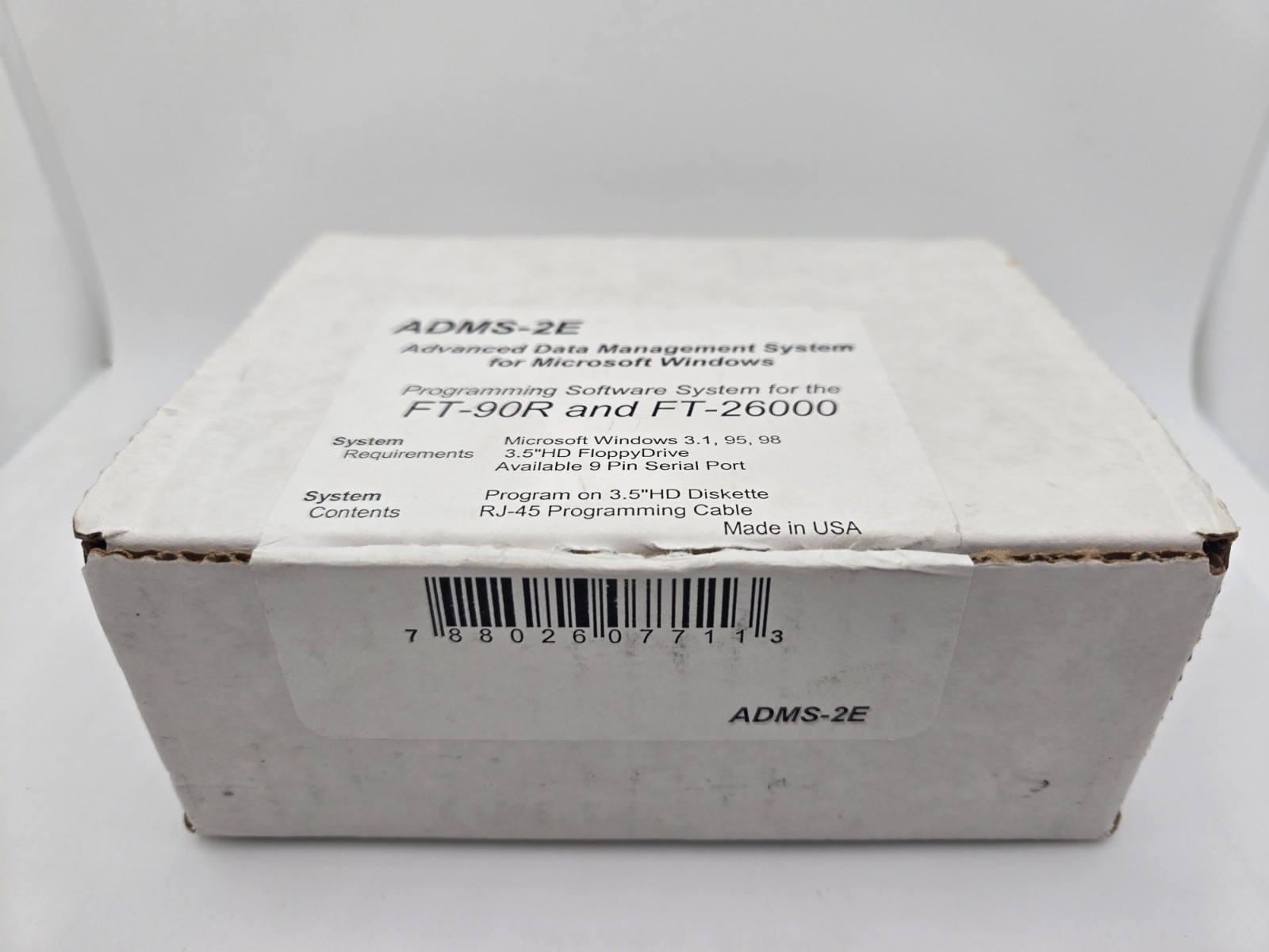 Yaesu Programming software  ADMS-2E 3 1/2" Floppy for FT-90R FT-2600 With cable