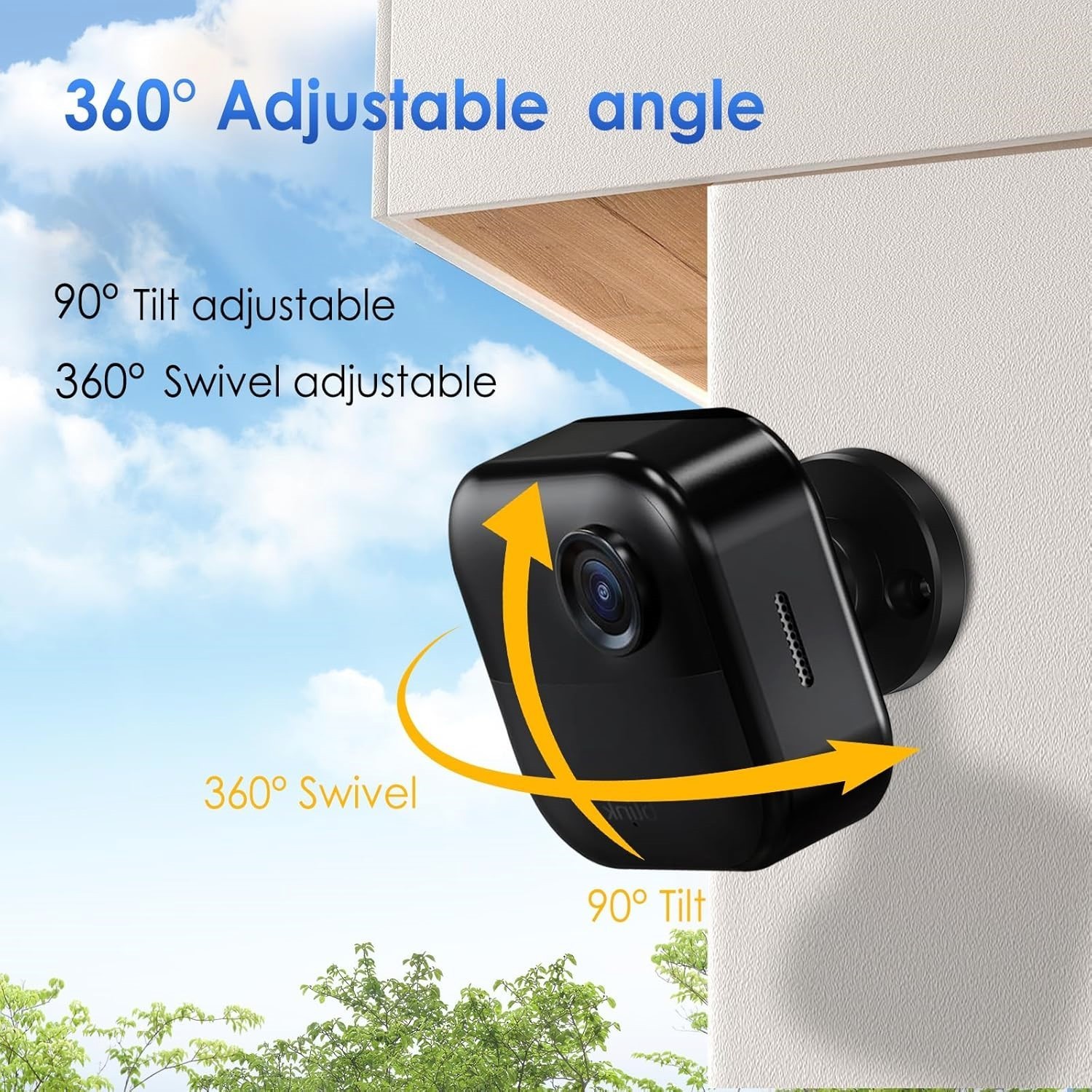 Blink Outdoor Camera Wall Mount 360° Adjustable Bracket 3-Pack Black