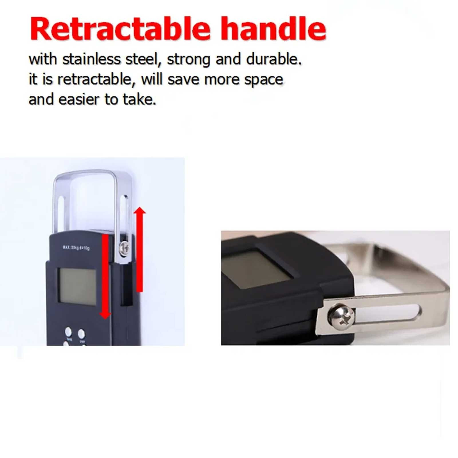 Portable Fish Scale Travel LCD Digital Hanging Luggage Electronic 110lb / 50kg