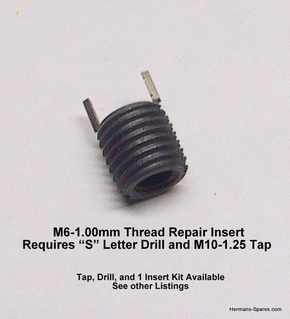 Keen-Sert M6-1.00mm Thread Repair Thick Wall  Insert use 10-1.25 hole 1 Only
