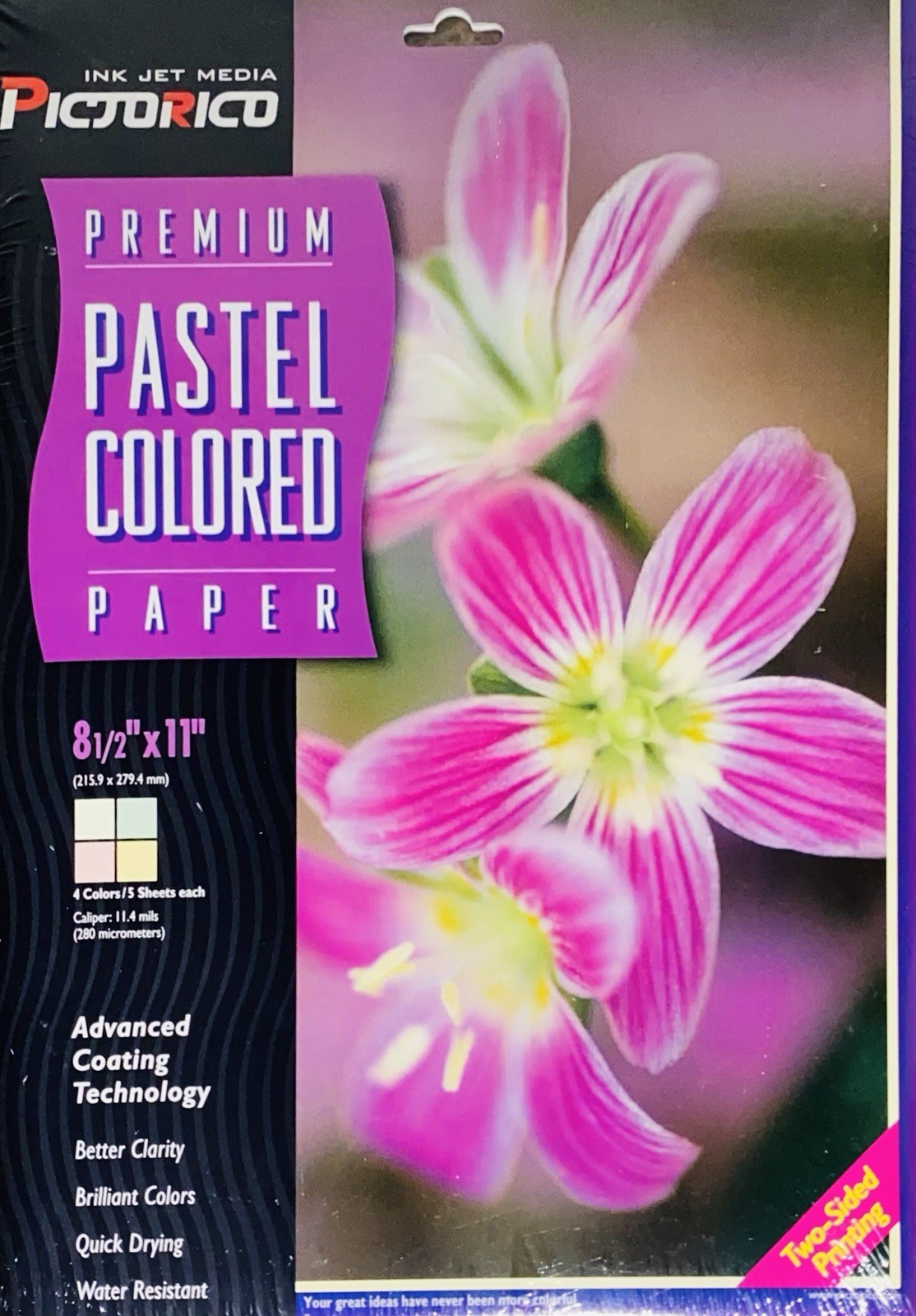 Premium Pastel Colored Paper 8.5” x 11” Assorted Colors 20 Sheets PictoRico NEW