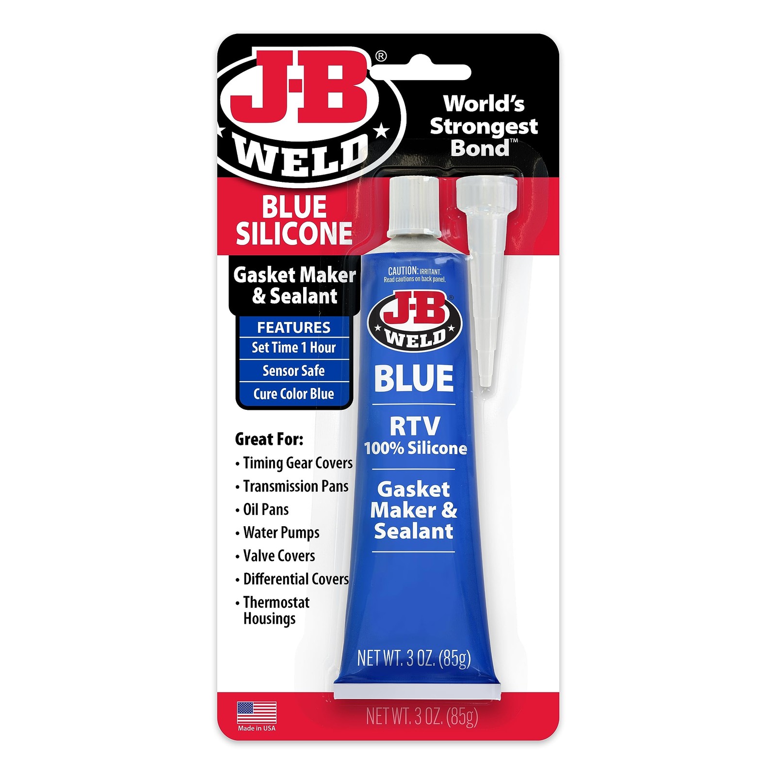 J-B Weld 31316 RTV Silicone Gasket Maker and 3 Ounce (Pack of 1), Blue