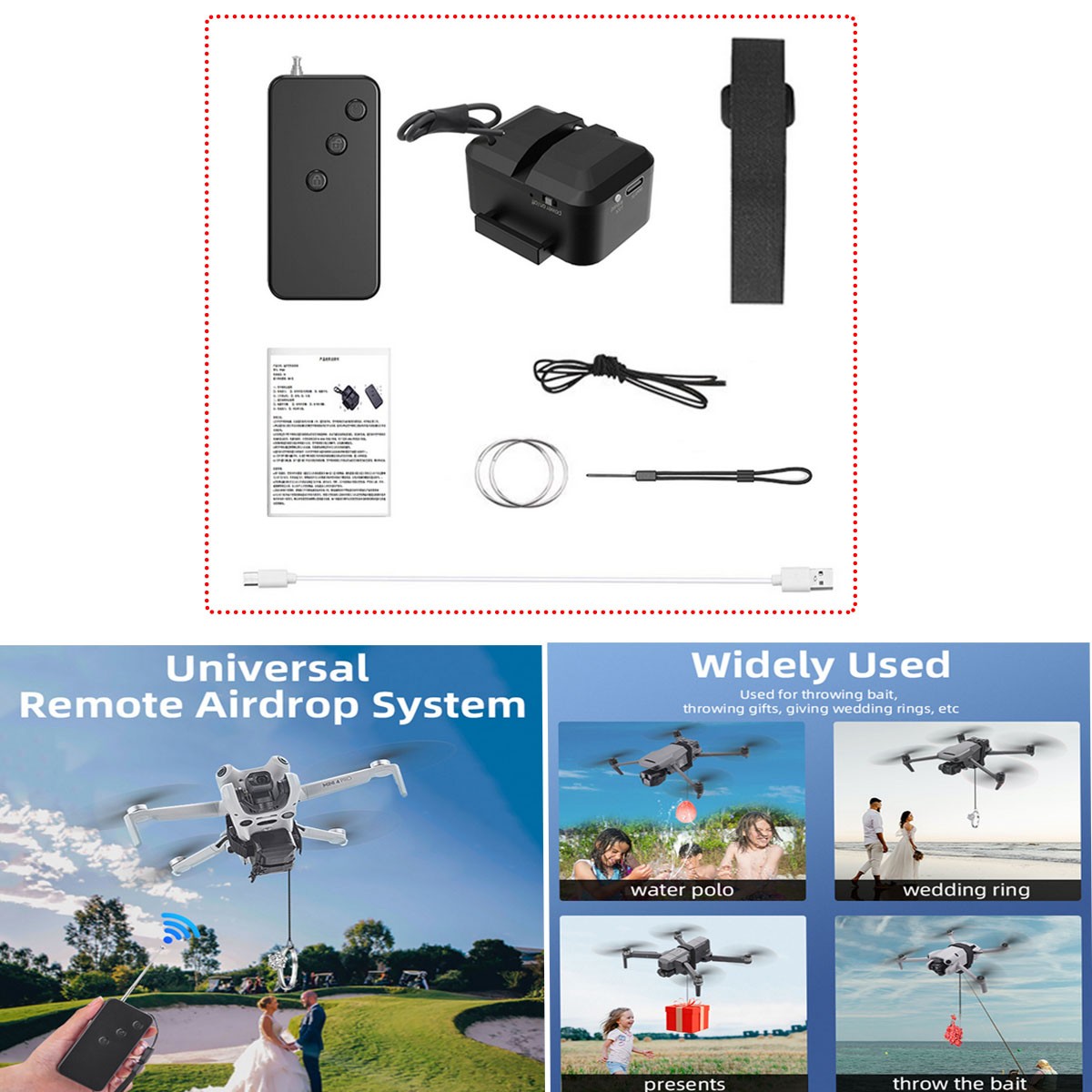 Drone Air-Dropping Thrower For DJI Mini 3 Pro/4 Pro/Mavic 3/3 Pro/Air 3S/3 /F11