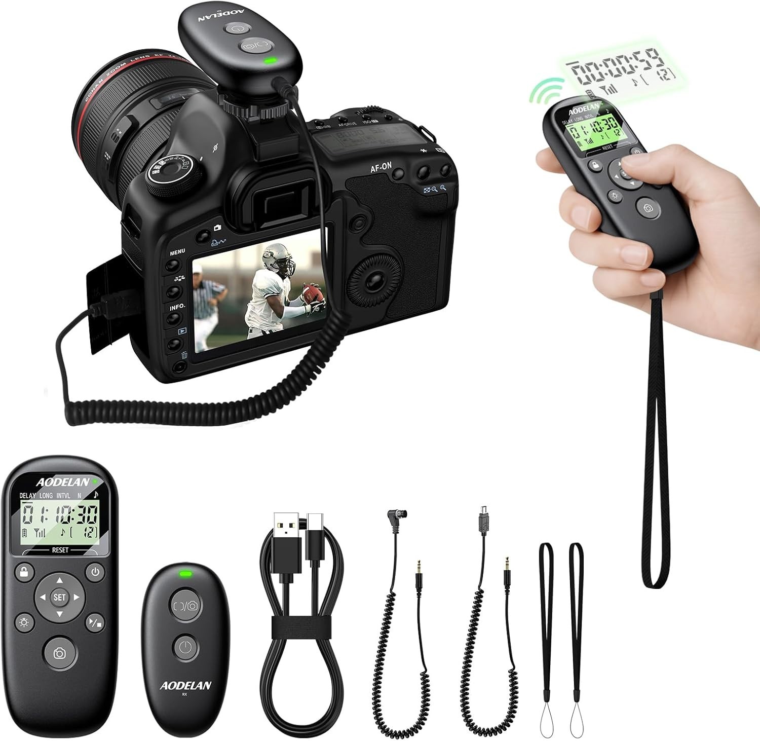 Wireless Intervalometer Timer Remote Control, Shutter Release for Nikon